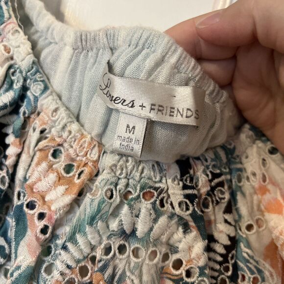 Lovers Friends Revolve Anemone Maxi Dress Medium Floral Off Shoulder Preppy Boho - Picture 5 of 11